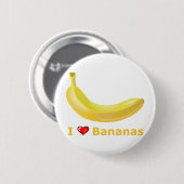 Badge Rond 5 Cm J'aime des bananes (Devant & derrière)