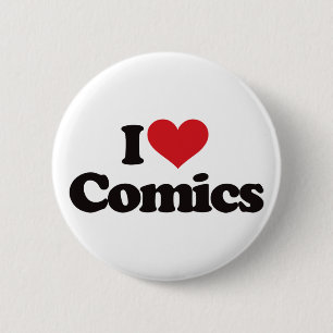 Badge Rond 5 Cm J'aime des bandes dessinées