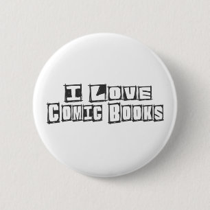 Badge Rond 5 Cm J'aime des bandes dessinées