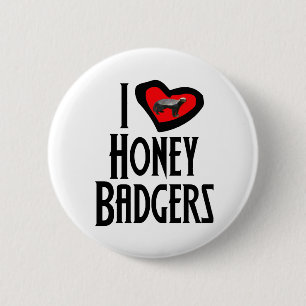 Badge Rond 5 Cm J'aime des blaireaux de miel