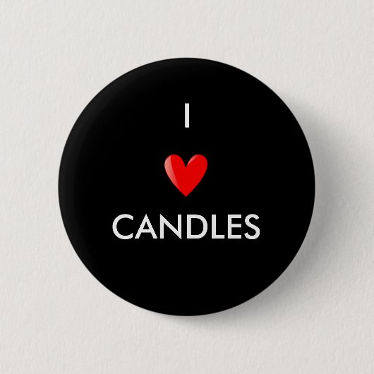 Badge Rond 5 Cm J'aime des bougies (Devant)