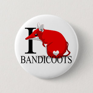 Badge Rond 5 Cm J'aime des boutons de Bandicoots