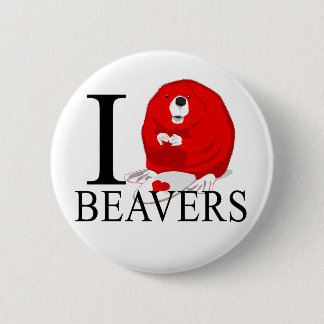 Badge Rond 5 Cm J'aime des boutons de castors