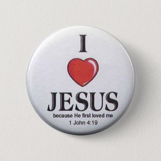 Badge Rond 5 Cm J'aime des boutons de Jésus (Devant)