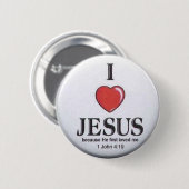 Badge Rond 5 Cm J'aime des boutons de Jésus (Devant & derrière)