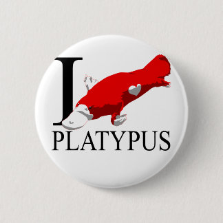 Badge Rond 5 Cm J'aime des boutons d'ornithorynque