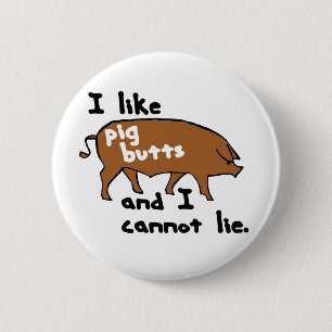 Badge Rond 5 Cm J'aime des bouts de porc et je ne peux pas me