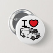 Badge Rond 5 Cm J'aime des camions de nourriture ! (Devant & derrière)