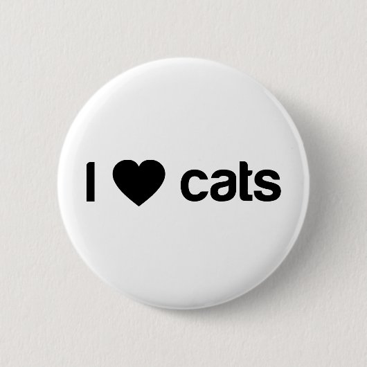 Badge Rond 5 Cm J'aime des chats (Devant)