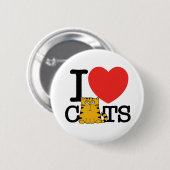 Badge Rond 5 Cm J'aime des chats (Devant & derrière)