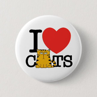 Badge Rond 5 Cm J'aime des chats