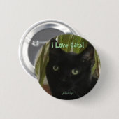 Badge Rond 5 Cm J'aime des chats ! (Devant & derrière)