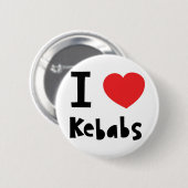 Badge Rond 5 Cm J'aime des chiches-kebabs (Devant & derrière)
