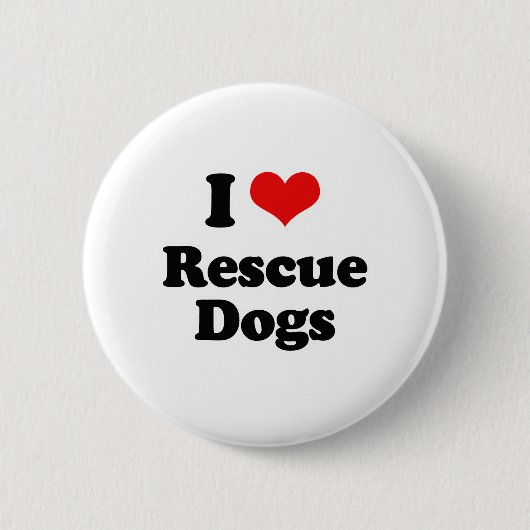 Badge Rond 5 Cm J'aime des chiens de délivrance (Devant)