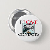Badge Rond 5 Cm J'aime des condors (Devant & derrière)