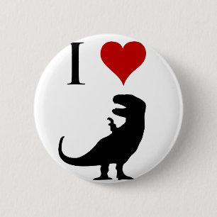 Badge Rond 5 Cm J'aime des dinosaures - T-Rex
