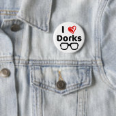 Badge Rond 5 Cm J'aime des dorks (En situation)