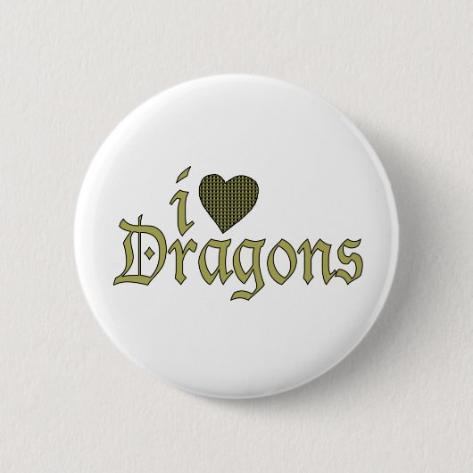 Badge Rond 5 Cm J'aime des dragons (Devant)