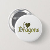 Badge Rond 5 Cm J'aime des dragons (Devant & derrière)