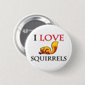 Badge Rond 5 Cm J'aime des écureuils (Devant & derrière)