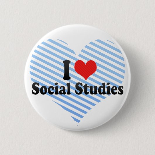 Badge Rond 5 Cm J'aime des études sociales (Devant)