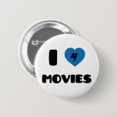 Badge Rond 5 Cm J'aime des films (Devant & derrière)