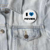 Badge Rond 5 Cm J'aime des films (En situation)
