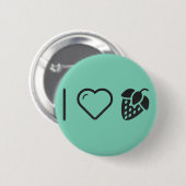 Badge Rond 5 Cm J'aime des fraises (Devant & derrière)