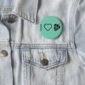 Badge Rond 5 Cm J'aime des fraises (En situation)