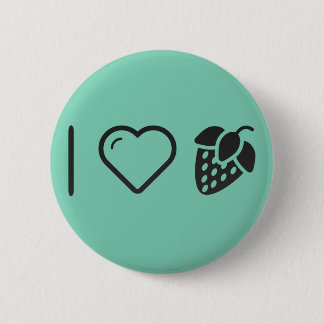 Badge Rond 5 Cm J'aime des fraises