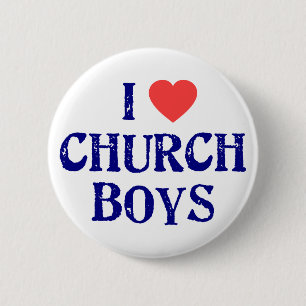 Badge Rond 5 Cm J'aime des garçons d'église