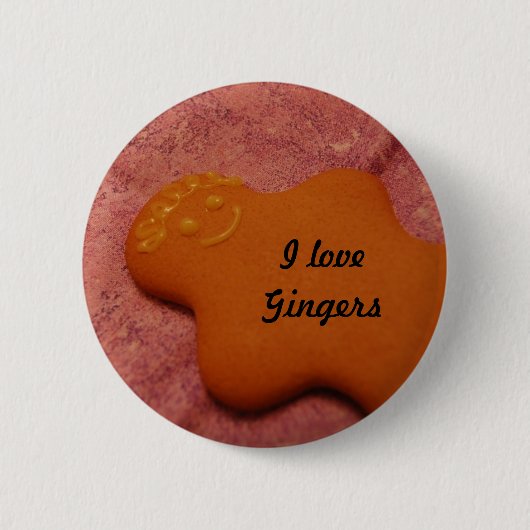 Badge Rond 5 Cm J'aime des gingembres (Devant)