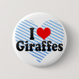 Badge Rond 5 Cm J'aime des girafes