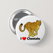 Badge Rond 5 Cm J'aime des guépards (Devant & derrière)