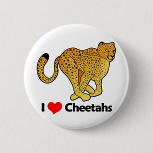Badge Rond 5 Cm J'aime des guépards