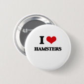 Badge Rond 5 Cm J'aime des hamsters (Devant & derrière)