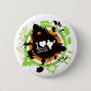 Badge Rond 5 Cm j'aime des insignes de l'Inde