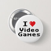 Badge Rond 5 Cm J'aime des jeux vidéo (Devant & derrière)