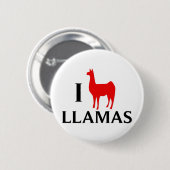 Badge Rond 5 Cm J'aime des lamas (Devant & derrière)