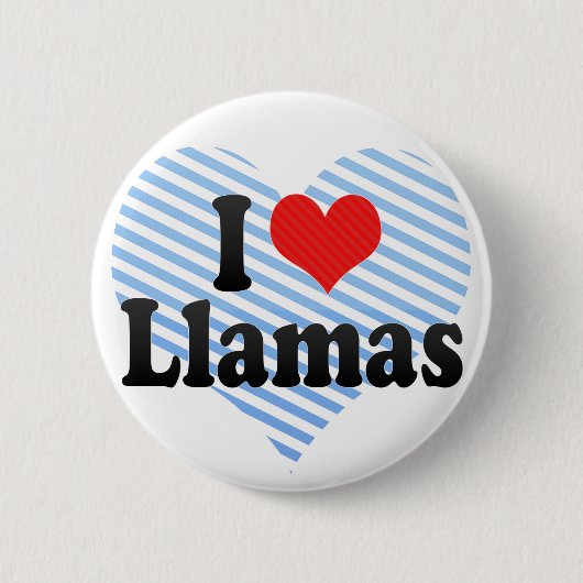 Badge Rond 5 Cm J'aime des lamas (Devant)