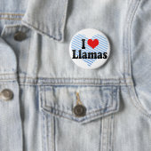 Badge Rond 5 Cm J'aime des lamas (En situation)