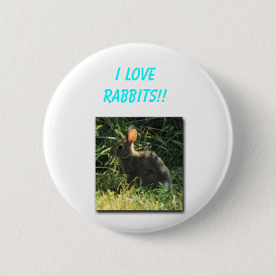 Badge Rond 5 Cm J'aime des lapins ! !