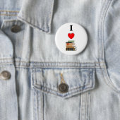 Badge Rond 5 Cm J'AIME des livres (En situation)