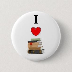 Badge Rond 5 Cm J'AIME des livres