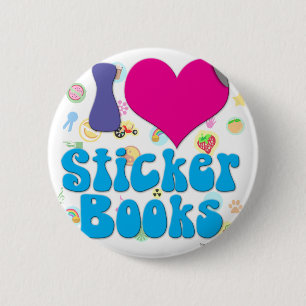 Badge Rond 5 Cm J'aime des livres d'autocollant !