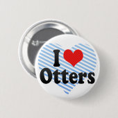 Badge Rond 5 Cm J'aime des loutres (Devant & derrière)