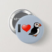 Badge Rond 5 Cm J'aime des macareux (Devant & derrière)