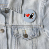 Badge Rond 5 Cm J'aime des macareux (En situation)