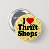 Badge Rond 5 Cm J'aime des magasins d'articles d'occasion au (Devant & derrière)