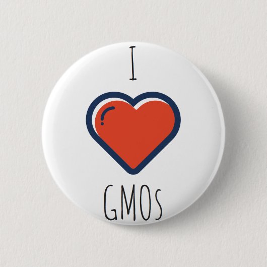 Badge Rond 5 Cm J'aime des OGM (Devant)